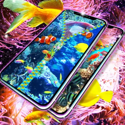 Aquarium lock screen android App screenshot 2